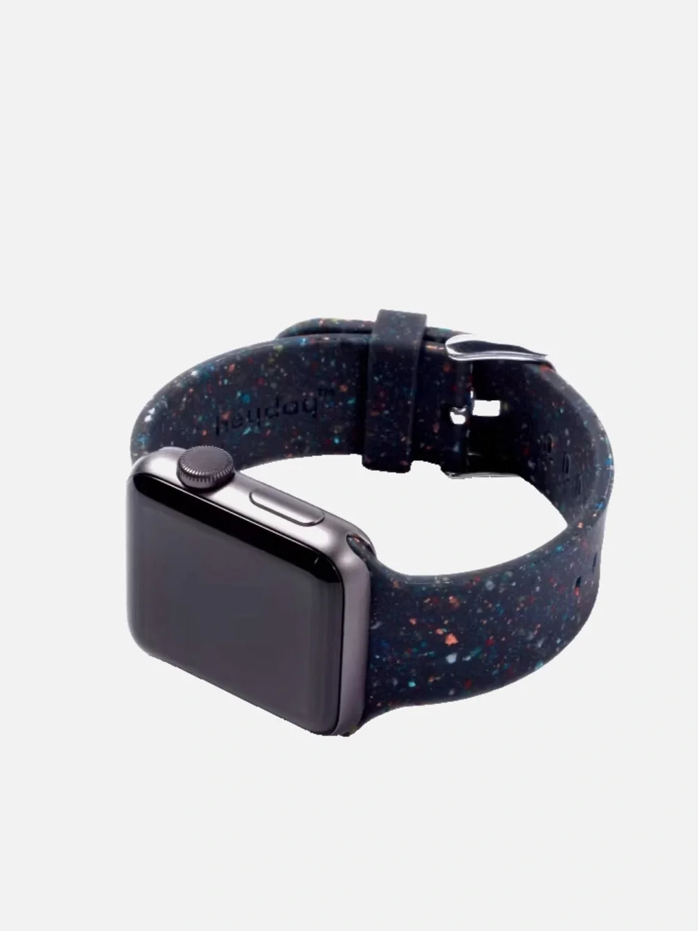 Speckled Black Silicone Watch Band